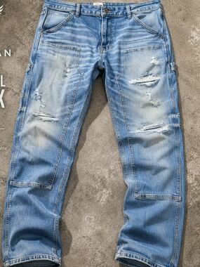 American Eagle Outfitters Airflex Distressed Double Knee Carpenter Jeans 36×30